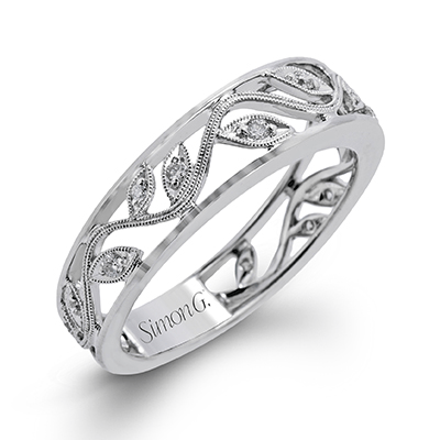 Wedding Band in 18k Gold with Diamonds - Simon G. Jewelry