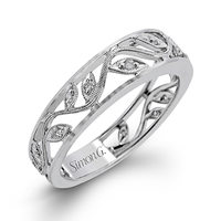 Wedding Band in 18k Gold with Diamonds - Simon G. Jewelry