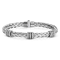 Woven Bangle in 18k Gold with Diamonds - Simon G. Jewelry