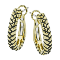 Woven Hoop Earrings in 18k Gold - Simon G. Jewelry
