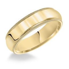 14K Yellow Gold High Polish Domed Wedding Band for Him 01-M120