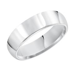 14K White Gold Domed Polished Band for Him 01-P