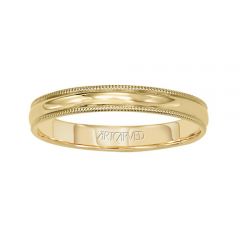 01-LDMIR030 ArtCarved Die Struck Milgrain Band Mens 3.0mm Comfort Fit