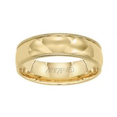 01-WVLDMIR6 ArtCarved Die Struck Milgrain Band Mens 6.0mm Comfort Fit