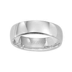 11-LDIR060 Mens Plain 14K White Gold Wedding Band 6.0mm Comfort Fit from ArtCarved