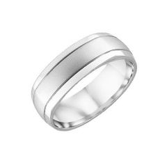14K White Gold Square Shape Comfort Fit Band for Her 11-N7518