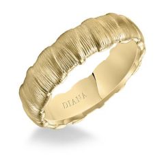 14K Yellow Gold Textured Comfort Fit Band for Her 11-N84