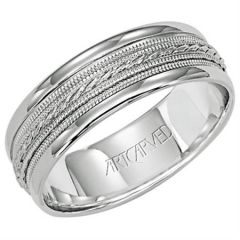 Opulence for Her Platinum Engraved Inlay Band 11-WV5031P
