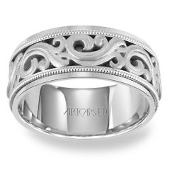 11-WV7321W Ardent Mens 14K White Gold Wedding Bands from ArtCarved