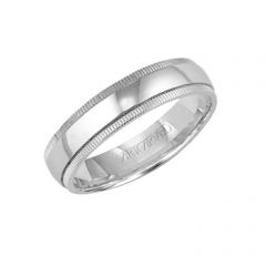 11-WV733W45 Enchantment 14K White Gold Ladies4.5mm Carved Wedding Band from ArtCarved