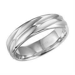 18K White Gold Comfort Fit Engraved Band for Him 11-WV7410W