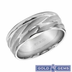 11-WV7426W 8MM Comfort Fit Engraved Wedding Band for Men