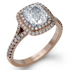 MR2414 18K Rose Gold Diamond Halo Engagement Ring