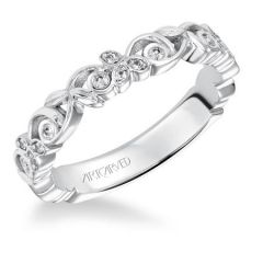 33-V3021-L Fiona Platinum Stackable Diamond Ring from ArtCarved Bridal