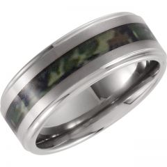 Dura Tungsten® Ridged Band with Camo Inlay for Men