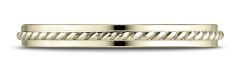 14k Yellow Gold 2mm High Polished Rope Center Design Band for Women