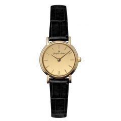 14K Gold and Leather 3 ATM Jacques Michel Watch Style# JM-12005