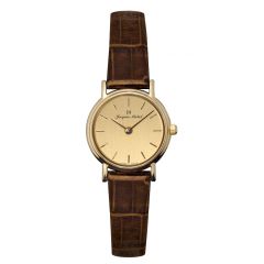 14K Gold and Leather 3 ATM Jacques Michel Watch Style# JM-12006