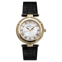 Stainless Steel and Leather Mother of Pearl Dial 3 ATM Jacques Michel Watch Style# JM-12056