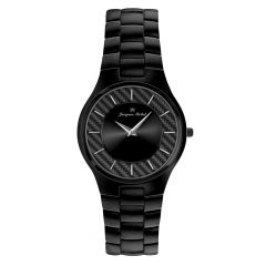 Black IP Plated Carbon Fiber Dial 3 ATM Watch by Jacques Michel Style# JM-12207