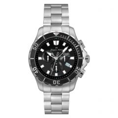 Stainless Steel Swiss Chronograph Luminous Dial and Hands 20 ATM Diver's Watch by Jacques Michel Style# JM-12228