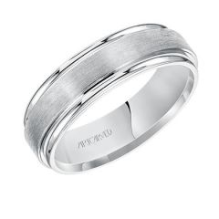 14K White Gold Flat Edge Comfort Fit Band for Him11-WV7469W