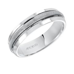 Men's 18K White Gold Domed Comfort Fit Ring 11-WV7471W