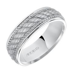Owen for Him 14K White Gold Woven Center Band 11-WV77W7