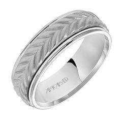 Santino for Him 14K White Gold Woven Center Band 11-WV78W7