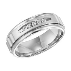 14K White Gold Comfort Fit Diamond Band for Her 22-V7441W