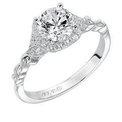 31-V525ERW Yvette 1ct 14K White Gold Halo Engagement Ring