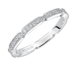 33-V96A4W 14K White Gold and .25 carat Diamonds Anniversary Ring from ArtCarved Bridal