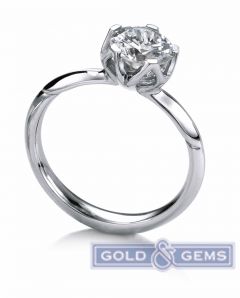 Bluebell 14K Gold Engagement Ring from MaeVona Diamond Solitaire A035-BLU/125