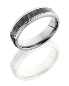 Titanium with Polished Finish and Black Carbon Fiber Inlay