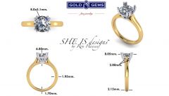 GG Classically inspired Cathedral Engagement Ring Solitaire GNG-1208P