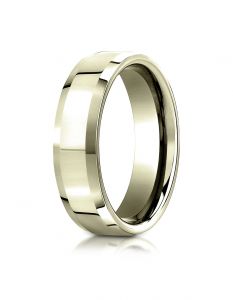 10K Yellow Gold Ladies 6mm Comfort Fit High Polished Carved Design Band