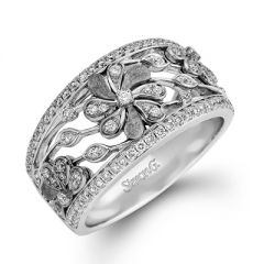 DR312 Platinum and Diamond Flower Ladies Ring from Simon G