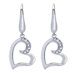 EG11849SVJWS 925 Silver and White Sapphire Drop Earrings from Gabriel and Co