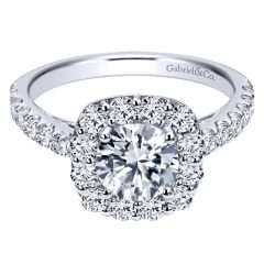 14k White Gold Diamond Halo Ring ER7480W44JJ