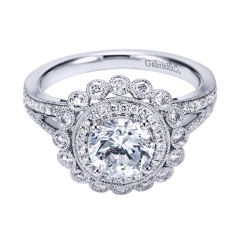 ER7542W44JJ Gabriel Bridal 14K White Gold and Diamond Engagement Ring