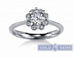 Heather 14K Gold Engagement Ring from MaeVona H-SI Diamond Accented A040-HEA/E8