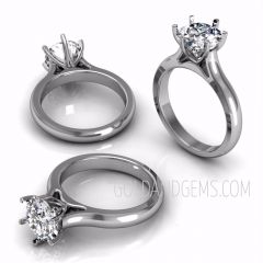 DOMINIQUE Platinum Diamond Solitaire by Gold and Gems