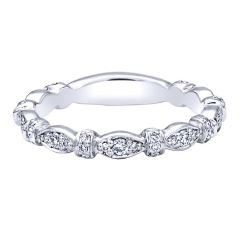 LR4579W44JJ Gabriel And Company 14K White Gold & Diamond Stackable Ring