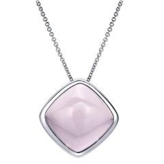NK3858SVJPQ 925 Silver Pink Quartz Necklace from Gabriel and Co