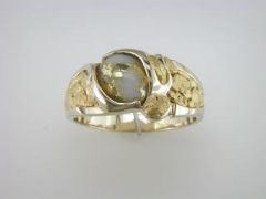 Gold Nugget and Gold Quartz Ring #ACA-94-022