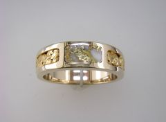 Gold Nugget and Gold Quartz Ring #ACA-646-011