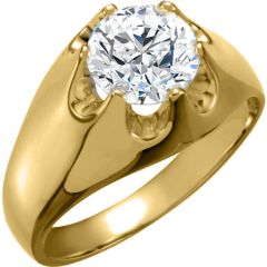 Men's Custom Gold and Semi-Set Diamond Ring