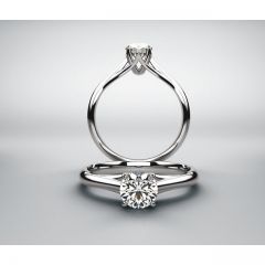 14K Pure White Gold Solitaire Mounting