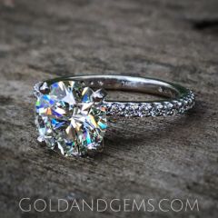 Petite Sparkle Thin Diamond Engagement Ring by Gold and Gems