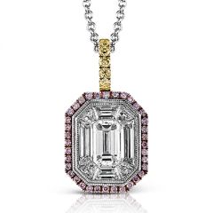 TP159 18K White Rose and Yellow Gold Diamond Pendant from Simon G